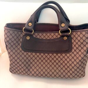 Céline, Pre-Loved Brown Macadam Canvas Boogie Bag, Brown